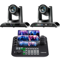 TONGVEO Paquete de 2 Cámaras PTZ 30x con NDI, USB3.0, HDMI, SDI y Controlador de Joystick para Videoconferencias y Transmisión en Vivo