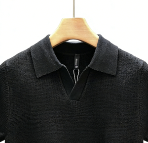 Camiseta de punto de manga corta para hombre, nueva colección de verano, con cuello tipo tijera, de lyocell, fresca y resistente a las arrugas - Product Image 3