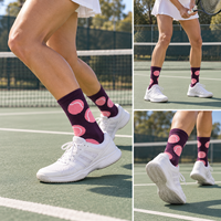Chaussettes de sport athlétiques pour femmes, motif balles de tennis colorées, pour l'entraînement sur le terrain, chaussettes de tennis tendance