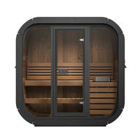 Bon marché Salle de sauna de style moderne à prix réduit pour 3 personnes avec générateur de vapeur et design finlandais