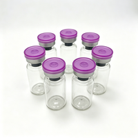 Flacon en verre borosilicate hermétique, bouteille cylindrique multi-tailles avec bouchon en caoutchouc et capuchon à vis pour emballage cosmétique