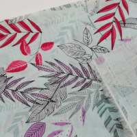 En stock, quantité limitée : Tissu en voile de coton élégant de haute qualité, en fil flammé, respirant, imprimé feuilles et fleurs, pour robe.