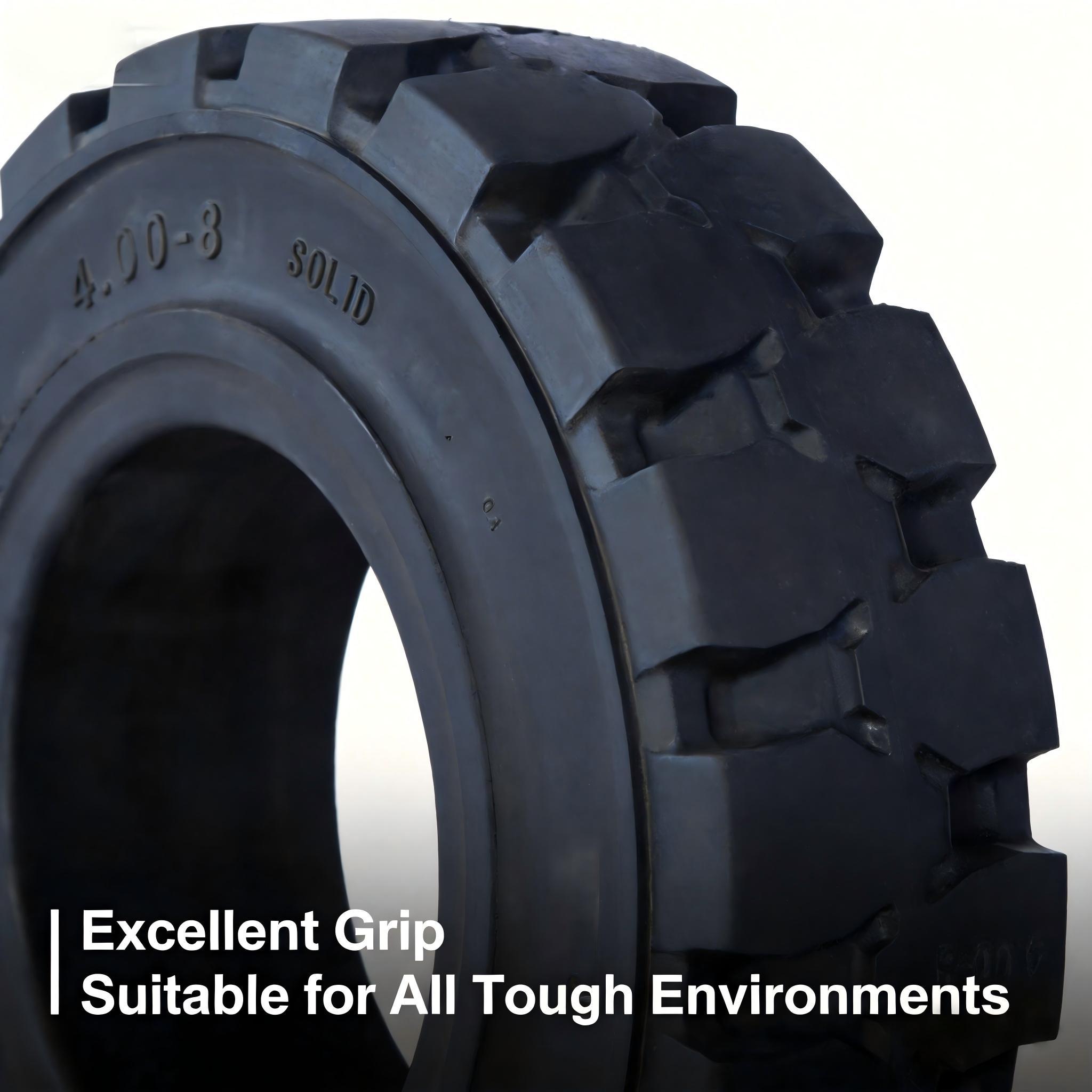 4.00-8 Solid Forklift Tire High Load Capacity Wear Resistant Explosion Proof Maintenance Free