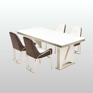 Mesa de Comedor de Lujo Rosse Lena con Cubierta de Mármol y Patas de Metal, Diseño Europeo Moderno, Rectangular, Estable, para 6 Personas, Turquía - Product Image 3