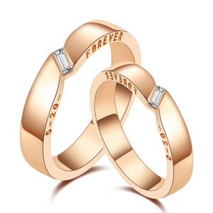 Vente en gros Alliance en or rose 18 carats Qualité Diamant naturel Cadeau classique romantique pour petite amie Saint Valentin Fête - Product Image 1