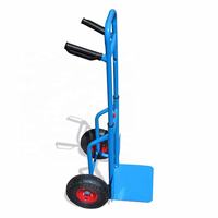 Chariot à main bidirectionnel en acier thermolaqué de qualité supérieure avec pneus pneumatiques pour déménagement d'entrepôt, utilisation multifonctionnelle