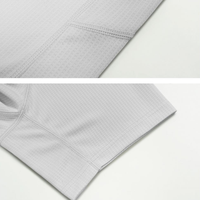 Camiseta deportiva de ajuste seco catiónico con logotipo OEM para hombres y mujeres, ropa de gimnasio de secado rápido para entrenamiento de Yoga, patrón liso sólido de gran tamaño