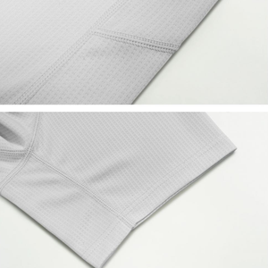 Camiseta deportiva de ajuste seco catiónico con logotipo OEM para hombres y mujeres, ropa de gimnasio de secado rápido para entrenamiento de Yoga, patrón liso sólido de gran tamaño - Product Image 6