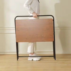<span class=keywords><strong>Petite</strong></span> table de bureau à domicile, bureau d'ordinateur pliable portable avec étagère, meubles gain de place pour ordinateur portable, étude - Product Image 2