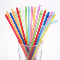 Pailles à boire en plastique réutilisables de 6 mm, écologiques, accessoires de bar pour fêtes et mariages avec logo personnalisé