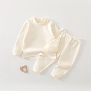 Set Pigiama in Cotone Spazzolato 280g per <span class=keywords><strong>Bambini</strong></span>, Stile Semplice Autunno-Primavera, Design Senza Cuciture - Product Image 4