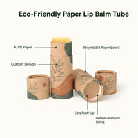 Tube en carton personnalisé, recyclable et biodégradable pour baume à lèvres, parfum solide et déodorant en stick – Emballage en carton