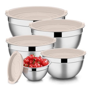 Tazón de Acero Inoxidable para Almacenamiento de Alimentos con Tapa de Goma, para Ensaladas de Frutas y Mezclas, en Oferta - Product Image 6