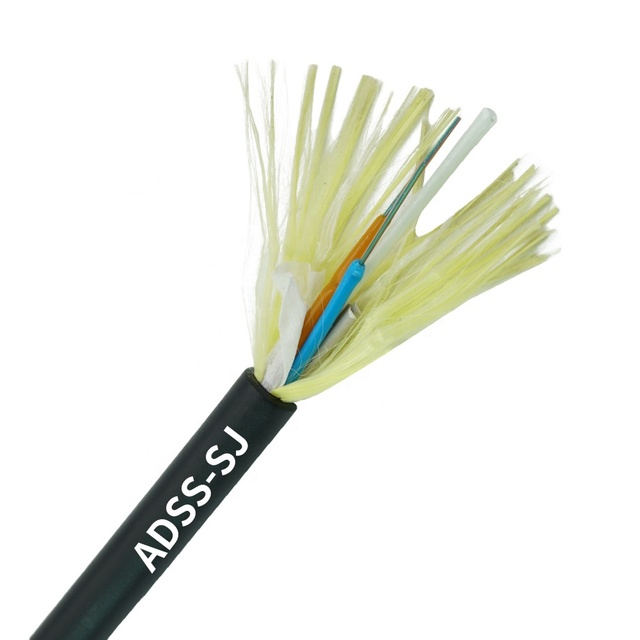 FTTH Single PE Jacket Aerial Cable 12 Cores Optical Fiber Cable ADSS Self-supporting Outdoor ADSS 100 Meters