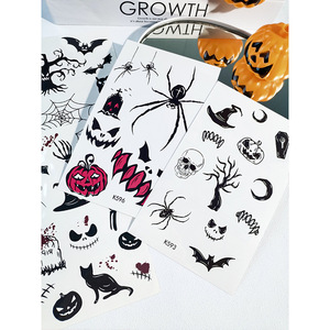 Halloween Temporary Tattoo Stickers K592 K593 K596 K597 Waterproof Face <b>Body</b> <b>Art</b> Party Makeup Decorations - Product Image 3