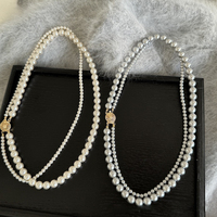 2024 Nieuwe Idee Luxe Speciale Zilveren Legering En Glazen Parels Ketting Bling Bling Parels Geschenken Voor Meisjes Valentijn Sieraden