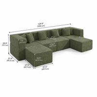 Canapé d'angle modulable en forme de L, convertible, rembourré en éponge, emballage standard, pour appartement, salon, villa