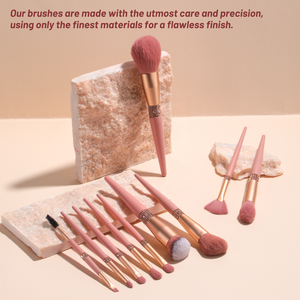 Juego de 10 Brochas de <span class=keywords><strong>Maquillaje</strong></span> para <span class=keywords><strong>Mujer</strong></span> con Logotipo Personalizado, Color Rosa Brillante, con Cristales y Brocha para Rostro y Afeitado Incluida - Product Image 6