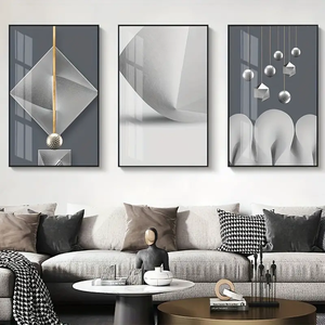 Dipinti su Tela Astratti Geometrici Moderni in <span class=keywords><strong>Bianco</strong></span>, <span class=keywords><strong>Nero</strong></span> <span class=keywords><strong>e</strong></span> Oro, <span class=keywords><strong>Poster</strong></span> <span class=keywords><strong>e</strong></span> Stampe su Porcellana Cristallina - Product Image 6