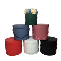 Rose de bouquet épais avec logo personnalisé, 24 pièces, boîtes rondes, accessoires d'emballage cadeau, vente en gros