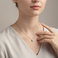 Collier initial en argent sterling 925 avec zircon rond de 5 mm à quatre griffes, bijou fantaisie délicat pour femme