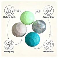 Grande balle pour chien en TPR à facettes, jouet à mâcher résistant aux morsures avec sonnette, balle interactive douce pour animaux de compagnie