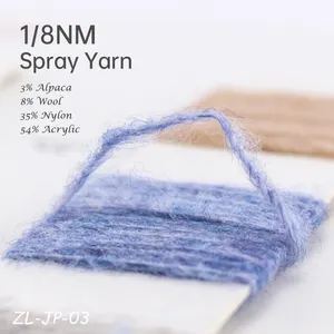 1/8NM 3% Alpaca 8% Wool 35% Nylon Polyamide 54% Acrylic cashmere flat knitting machine crochet melange blended alpaca spray yarn