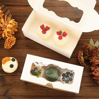 Boîtes d'emballage personnalisées biodégradables pour aliments, en carton blanc, pour macarons, pâtisseries et donuts, avec fenêtre