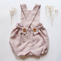 Combinaison complète personnalisée ODM pour enfants, barboteuse sans manches de haute qualité, vêtements pour bébés, barboteuse unie pour bébés, barboteuses en lin à volants pour bébés