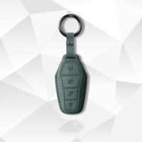 Coque de clé de voiture en cuir suédé de luxe faite à la main Yuan Model Key Cover Shell