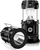 Lanterne de camping solaire à LED, lampe de poche légère et étanche pour l'extérieur, kit de survie, rechargeable par USB