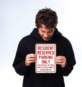 Panneaux de stationnement réservés aux résidents à haute visibilité, marqueurs de régulation du stationnement pour appartements, communautés résidentielles - Product Image 1