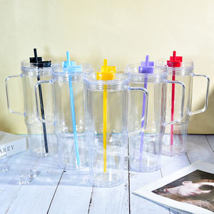 Nieuwe Aankomst Grote Capaciteit 40 Oz Dubbele Wanden Herbruikbare Sneeuwbol Tuimelaar Acryl Tumbler Met Voorgeboorde Gat - Product Image 5