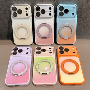 เคสโทรศัพท์มือถือแบบหมุนได้ 360 องศา สีนีออนไล่เฉดใหม่ล่าสุด พร้อมที่ยึดแม่เหล็กสำหรับชาร์จ ป้องกันการกระแทก สำหรับ iPhone 13 14 15 16 17 pro max - Product Image 1