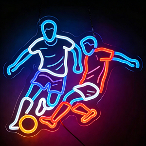 Customized sports <b>ball</b>-themed neon <b>LED</b> acrylic wall lamp, suitable for soccer-themed clubs. - Product Image 1