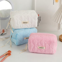 Sac de rangement cosmétique pliable, imperméable, écologique, personnalisé en usine, en tissu éponge matelassé, grande capacité, durable et tendance