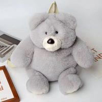 Sac à dos en peluche ours en peluche marron, sac pour enfants en forme d'animal doux, jouet en peluche, OEM ODM, vente en gros personnalisée en vrac