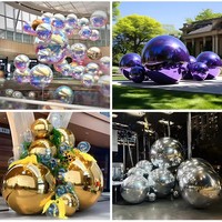 Boule gonflable publicitaire holographique brillante pour Noël, grande sphère miroir pour la décoration d'événements et de fêtes