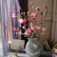 Bouquet de Magnolias de Luxe Tendance, Branche Florale Réaliste et Élégante pour Décoration de Table, Prix Direct Usine en Gros