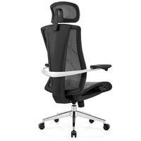 Chaises de bureau grises avec accoudoir 3D en métal à dossier haut pour ordinateur