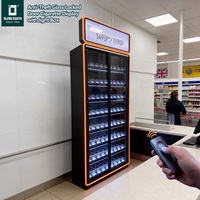 Présentoirs à tabac télécommandés en verre trempé HD, avec étagères à pousser, pour usage commercial – Le pionnier dans la catégorie.