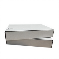 Boîte d'expédition en carton ondulé vierge avec fermeture à glissière, non imprimée, taille personnalisée pour l'impression de logo DIY et l'emballage