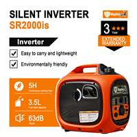 Generador Portátil de Gasolina Silencioso y Ecológico de 2kW y 4 Tiempos, Directo de Fábrica, con Certificación CE, para Uso Doméstico y Exterior, Energía de Respaldo, Envío Inmediato
