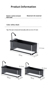 <span class=keywords><strong>Aquarium</strong></span> <span class=keywords><strong>de</strong></span> bureau transparent pour <span class=keywords><strong>poissons</strong></span> avec couvercle carré en plastique écologique pour la maison, le balcon et le salon - Product Image 2