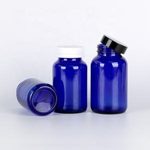 Wholesale 75ml 100ml 120ml 150ml 200ml 250ml 300ml 400ml <b>500ml</b> Pharmaceutical Capsule <b>Glass</b> Blue <b>Bottle</b> - Product Image 3