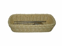 Multifunctionele handgeweven ecologische PP rotan bestekmand voor vork mes, wasbaar, kleine maat voor restaurant catering