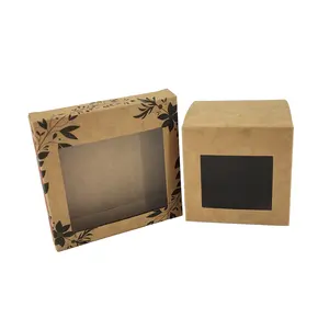 Contenitore cibo personalizzato scatola di carta per il pranzo in carta Kraft torta Pizza ciambella da forno scatole di imballaggio con finestra