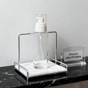 Botella de Vidrio Vacía de Lujo de 20 ml, 30 ml, 100 ml, con Cabeza Dosificadora Blanca Brillante para Esencia, Loción, Cosméticos, Protector Solar, Tónico - Product Image 3