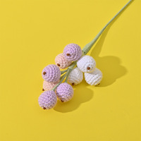 Branche de fruits artificiels en crochet faite à la main, motif baies, garniture florale, décoration d'intérieur, ornement fini