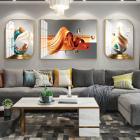 Images 3d Arts modernes, décoration de salon peintures de nature morte paysage de diamant cristal porcelaine Art mural/